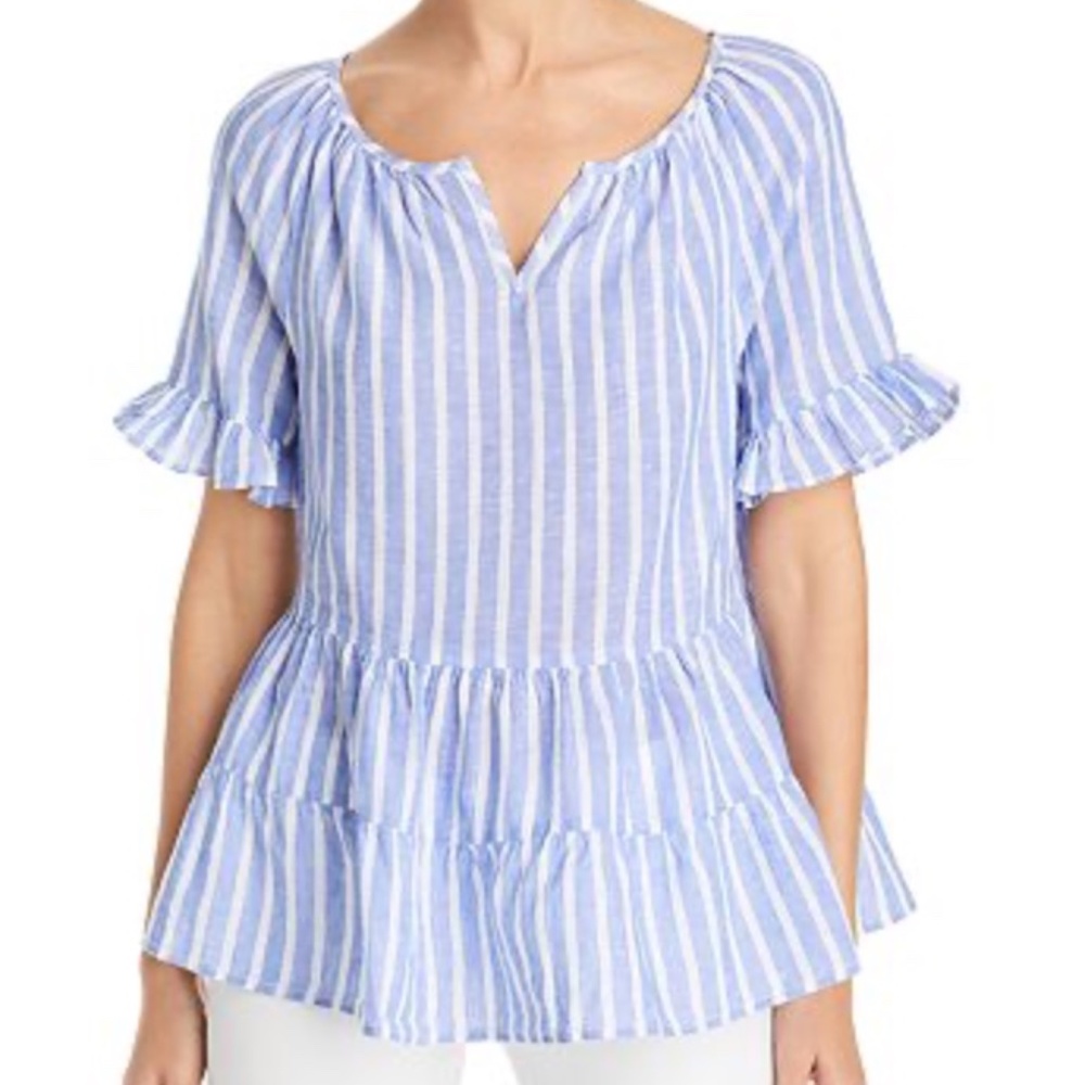 beachlunchlounge Striped Peplum Top - Size L